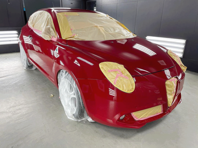 【アルファロメオ ミト（Alfa Romeo MiTo）】コーティング／ヘッドライトプロテクションフィルム施工