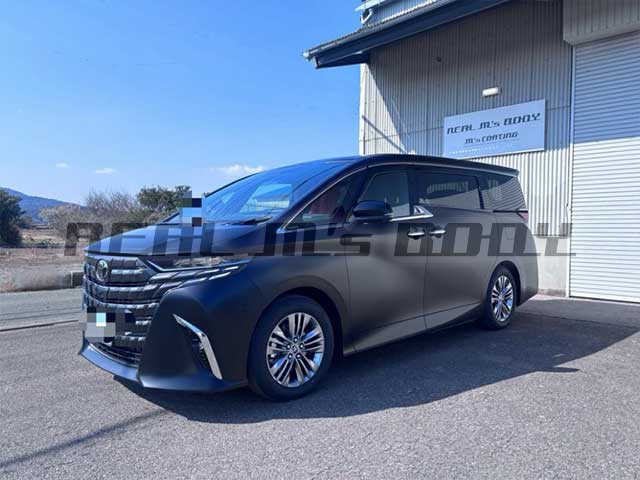 アルファード202ブラックを艶消し保護!マットプロテクションフィルム施工